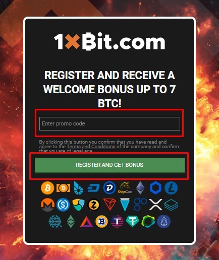 1xBit Register and get bonus