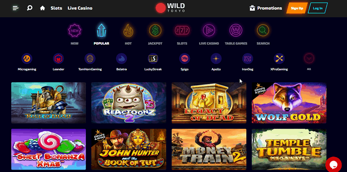 01. Home page Wild Tokyo Casino