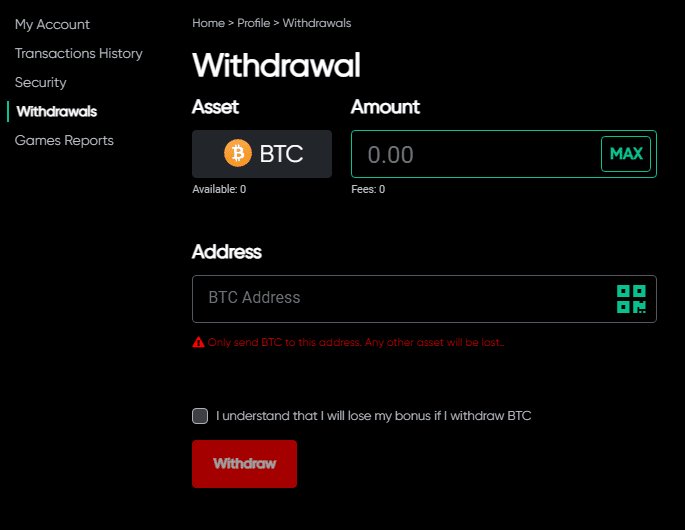 15. Withdrawal Bitcoin.com Games